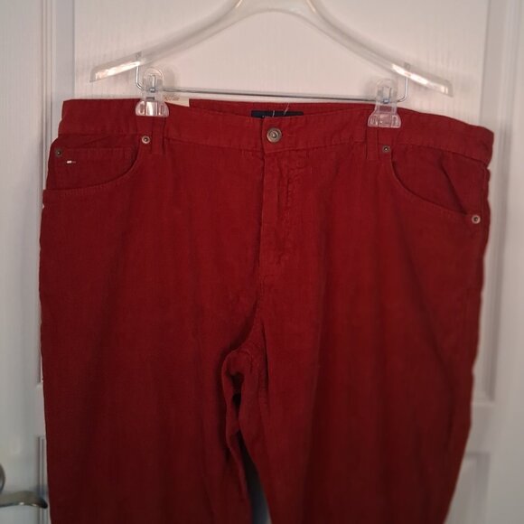 Tommy Hilfiger Pants Mens 40x32 Red Corduroy Slim Fit Classic Casual Cotton New - Picture 3 of 7